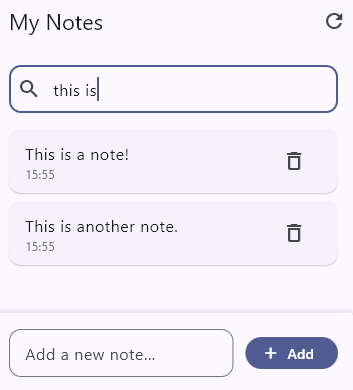 Notes app screenshot